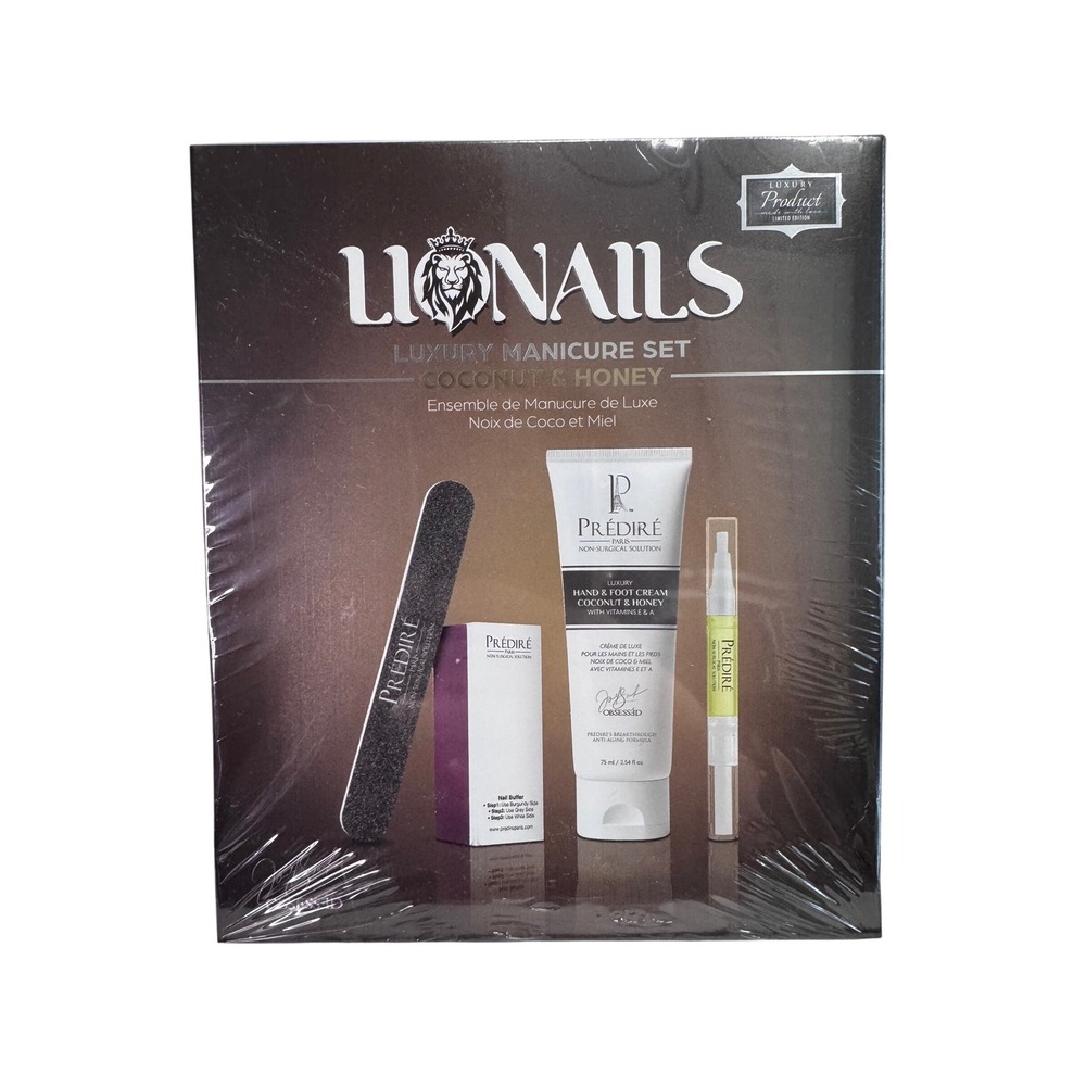Predire Paris Lionails Luxury Manicure Set Coconut & Honey 4-Piece Argan Oil New